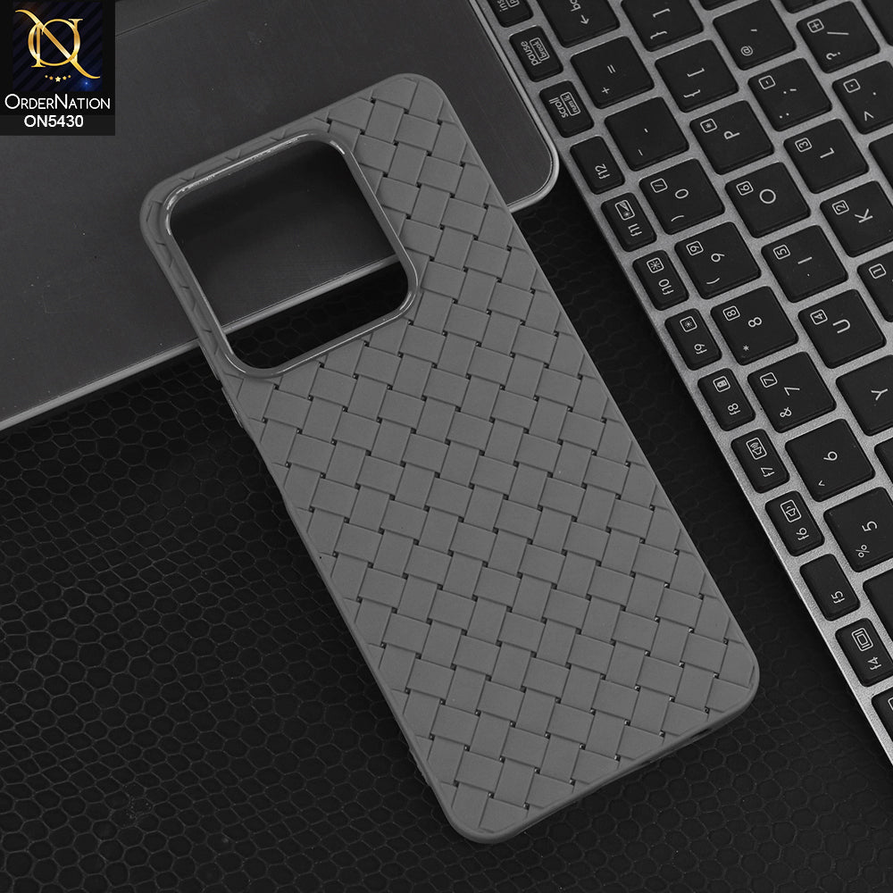 Realme C61 - Grey - New Woven Design Leather Feel Soft TPU Case