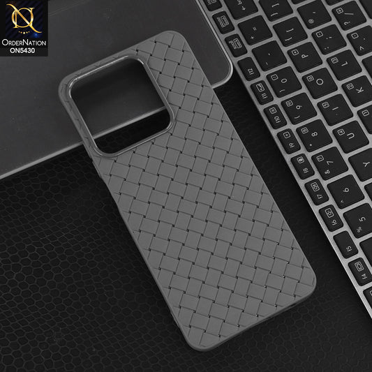 Realme C61 - Grey - New Woven Design Leather Feel Soft TPU Case