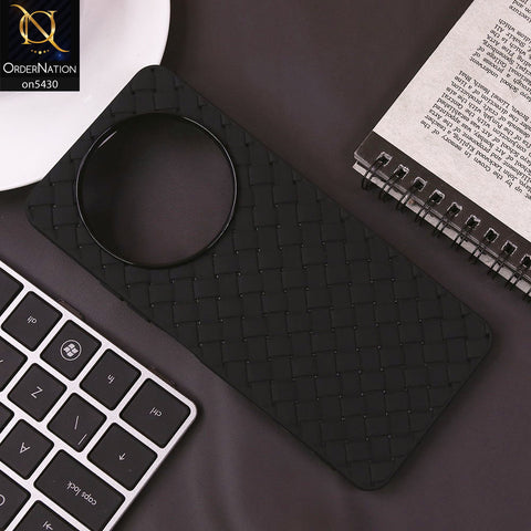 Xiaomi Redmi A3x Cover - Black - New Woven Design Leather Feel Soft TPU Case