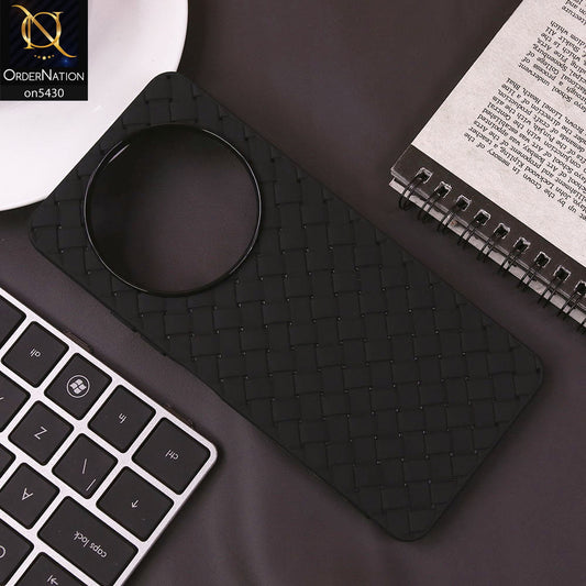 Xiaomi Redmi A3 Cover - Black - New Woven Design Leather Feel Soft TPU Case
