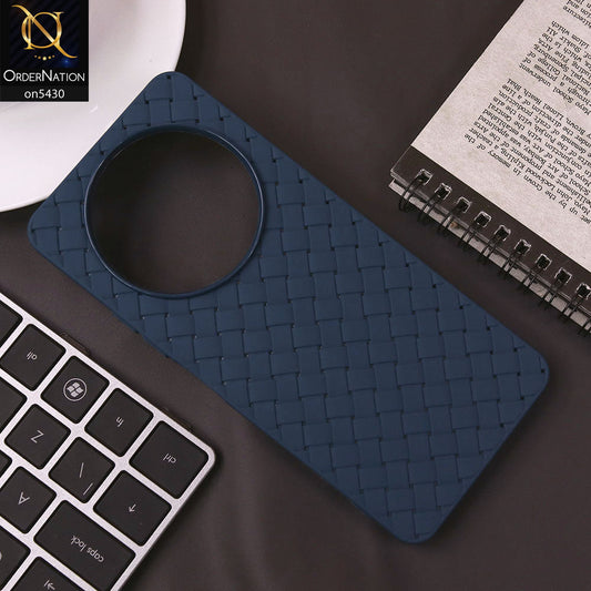 Xiaomi Redmi A3 Cover - Blue - New Woven Design Leather Feel Soft TPU Case