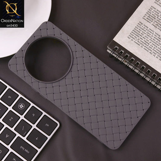 Xiaomi Redmi A3 Cover - Gray - New Woven Design Leather Feel Soft TPU Case