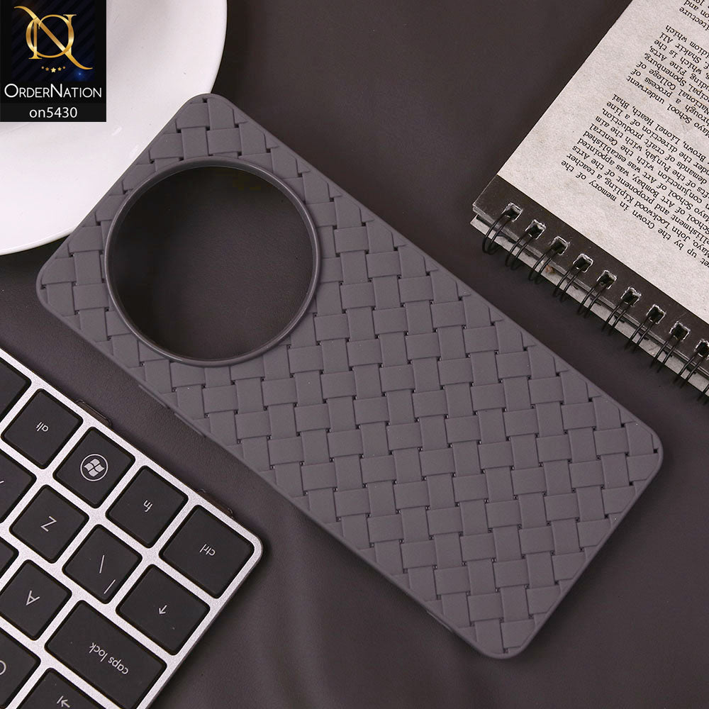 Xiaomi Redmi A3x Cover - Gray - New Woven Design Leather Feel Soft TPU Case