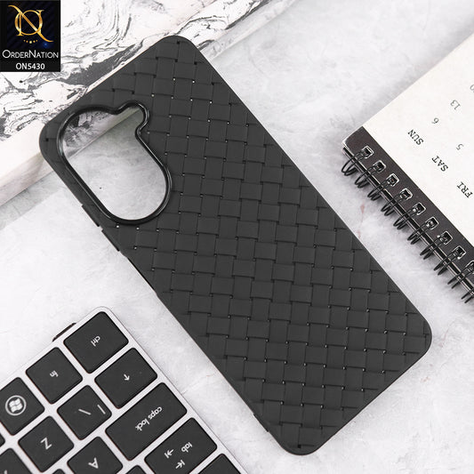 Xiaomi Redmi A5 4G Cover - Black - New Woven Design Leather Feel Soft TPU Case