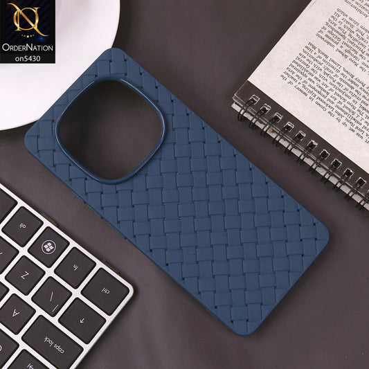 Xiaomi Redmi Note 14 Pro 5G Cover - Blue - New Woven Design Leather Feel Soft TPU Case