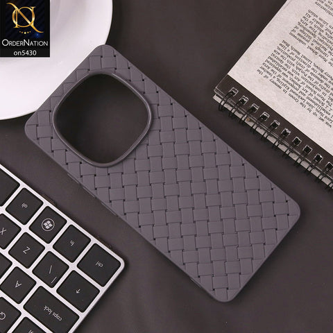 Xiaomi Redmi Note 14 Pro 5G Cover - Gray - New Woven Design Leather Feel Soft TPU Case