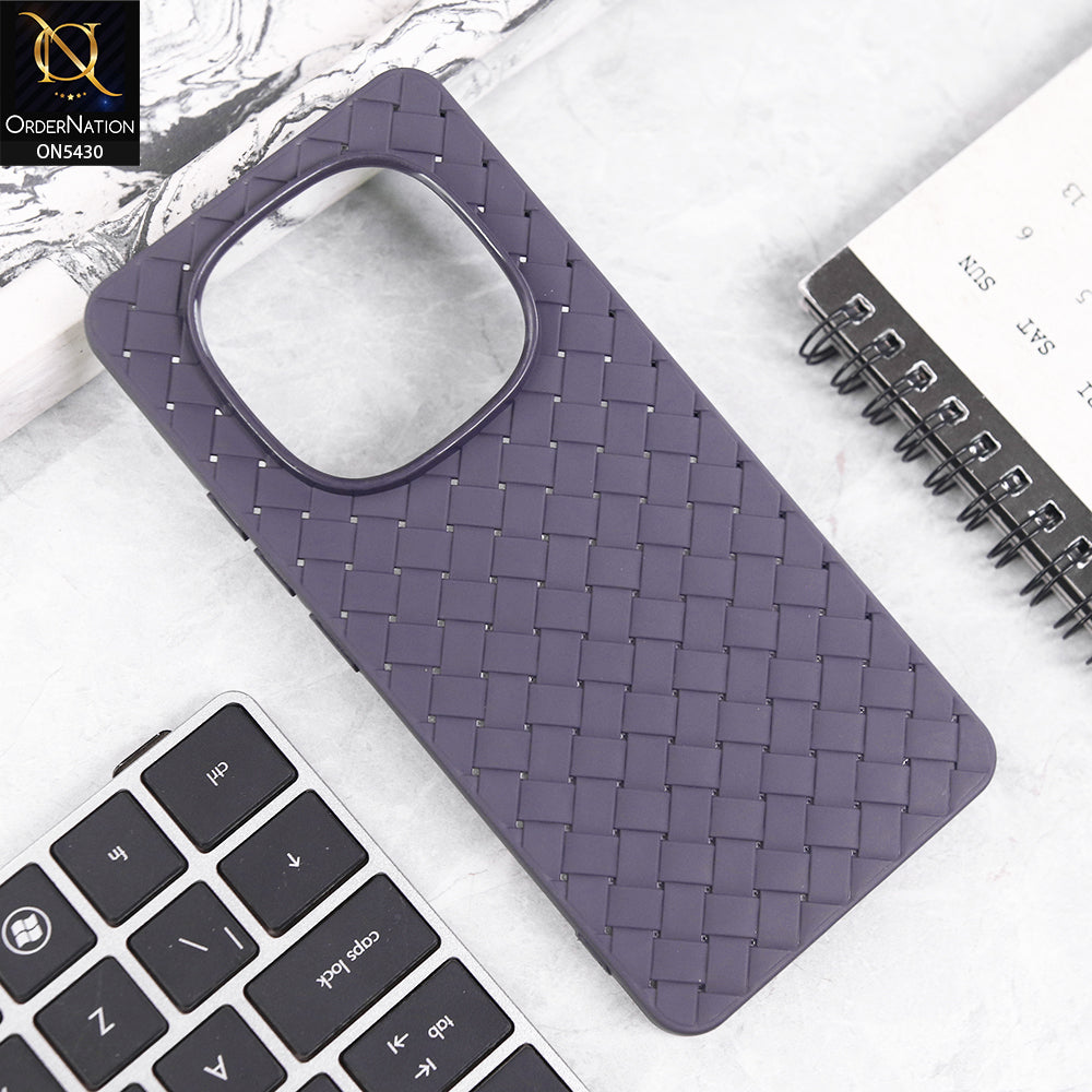Xiaomi Redmi Note 14 Pro 4G Cover - Purple - New Woven Design Leather Feel Soft TPU Case