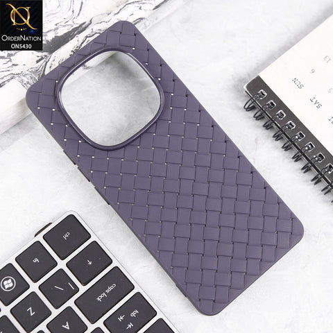 Xiaomi Redmi Note 14 Pro 4G Cover - Purple - New Woven Design Leather Feel Soft TPU Case