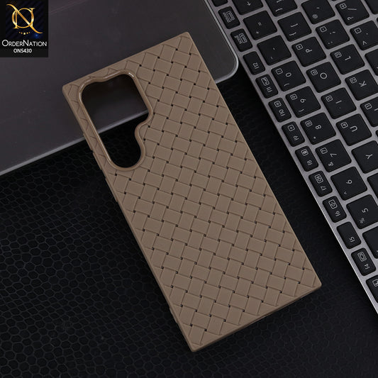 Samsung Galaxy S23 Ultra - Skin - New Woven Design Leather Feel Soft TPU Case