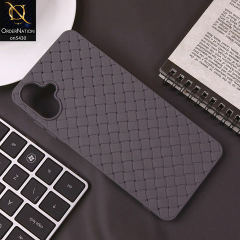 Samsung Galaxy A06 Cover - Gray - New Woven Design Leather Feel Soft TPU Case