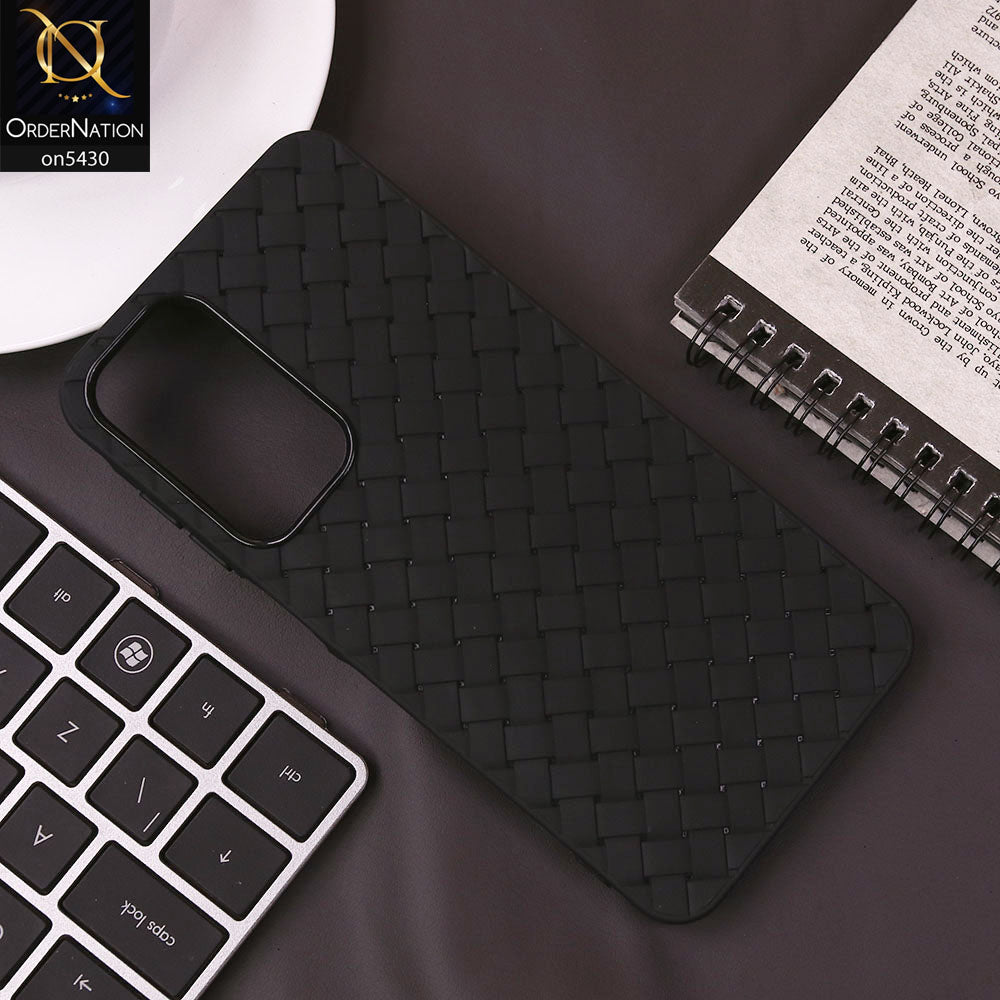 Samsung Galaxy A16 5G Cover - Black - New Woven Design Leather Feel Soft TPU Case