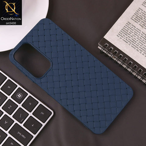 Samsung Galaxy A16 5G Cover - Blue - New Woven Design Leather Feel Soft TPU Case