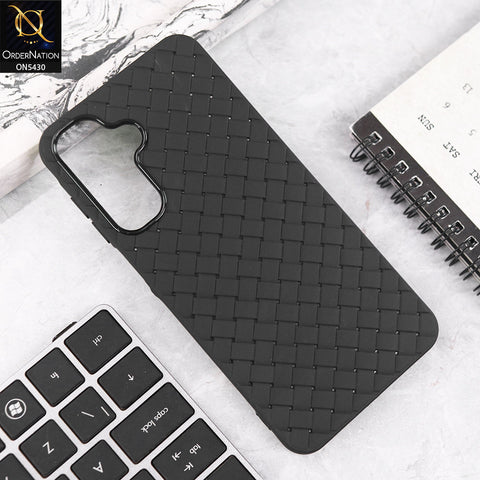 Samsung Galaxy A17 Cover - Black - New Woven Design Leather Feel Soft TPU Case