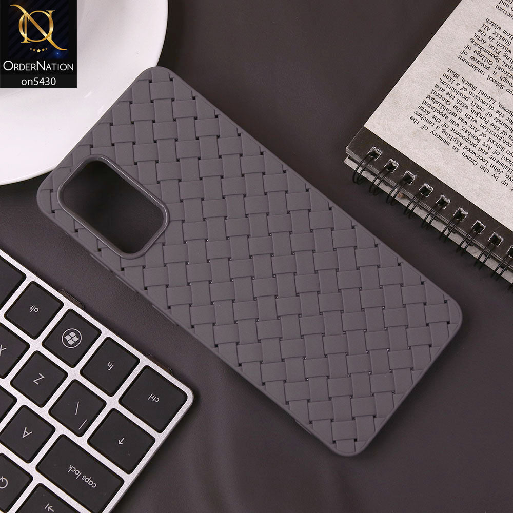 Samsung Galaxy A32 Cover - Gray - New Woven Design Leather Feel Soft TPU Case