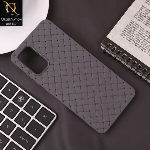 Samsung Galaxy A32 Cover - Gray - New Woven Design Leather Feel Soft TPU Case