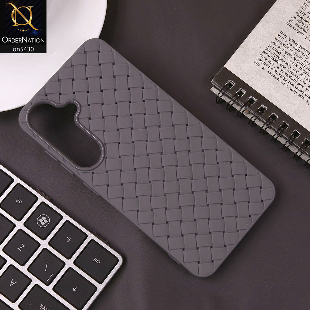 Samsung Galaxy A36 Cover - Gray - New Woven Design Leather Feel Soft TPU Case