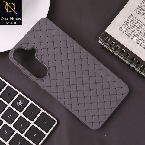 Samsung Galaxy A56 Cover - Gray - New Woven Design Leather Feel Soft TPU Case