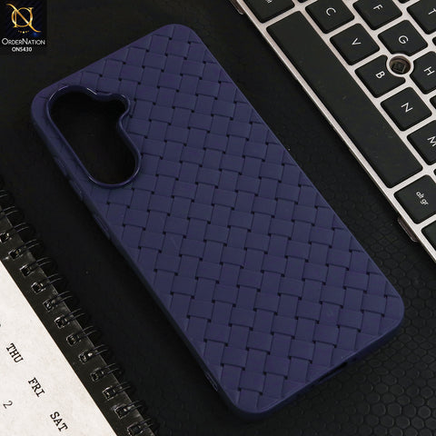 Samsung Galaxy A56 Cover - Purple  - New Woven Design Leather Feel Soft TPU Case