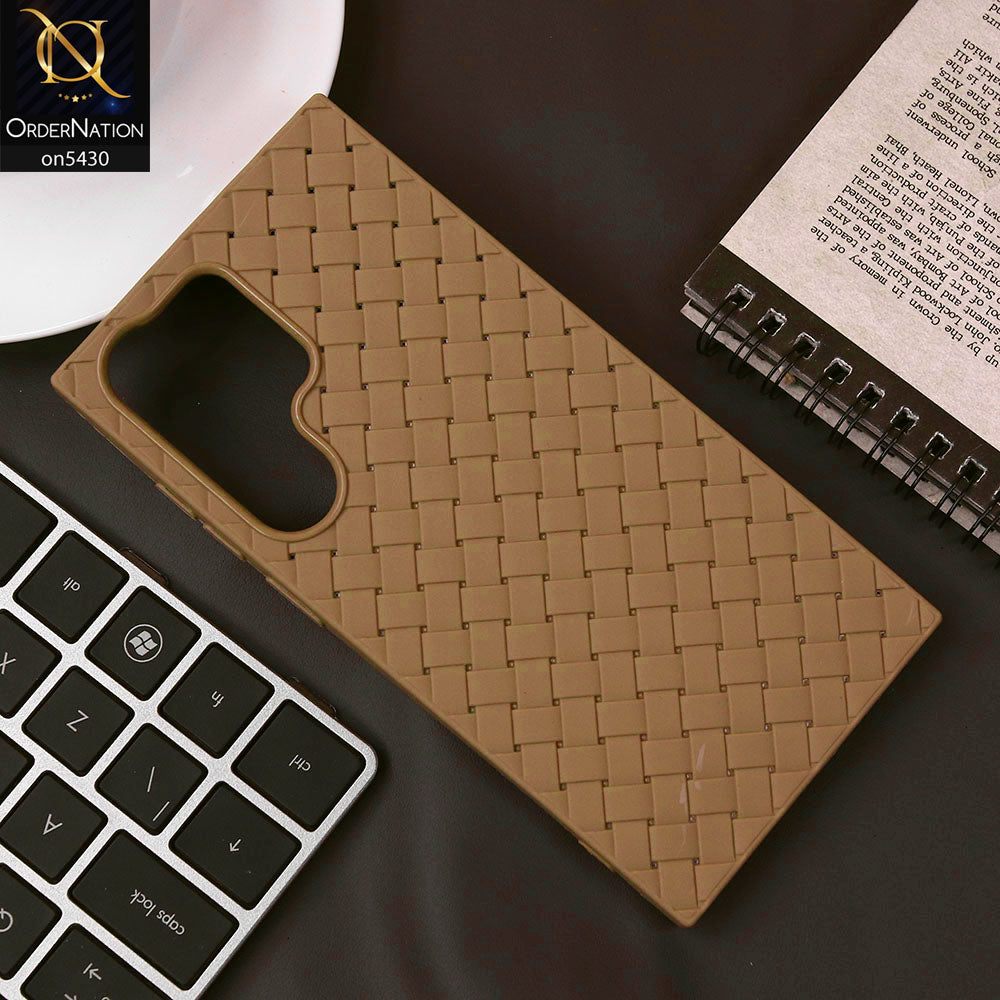 Samsung Galaxy S22 Ultra 5G Cover - Skin - New Woven Design Leather Feel Soft TPU Case