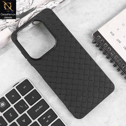 Infinix Smart 10 HD Cover - Black - New Woven Design Leather Feel Soft TPU Case