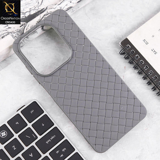 Infinix Smart 10 HD Cover - Gray - New Woven Design Leather Feel Soft TPU Case