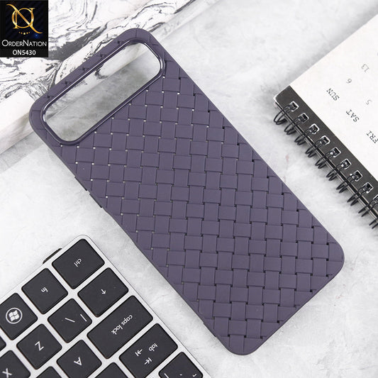 Infinix Smart 10 Plus Cover - Purple - New Woven Design Leather Feel Soft TPU Case