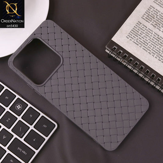 Infinix Smart 8 Cover - Gray - New Woven Design Leather Feel Soft TPU Case