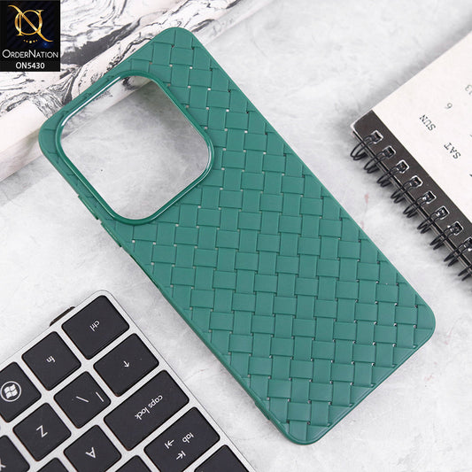 Infinix Smart 9 HD Cover - Green - New Woven Design Leather Feel Soft TPU Case