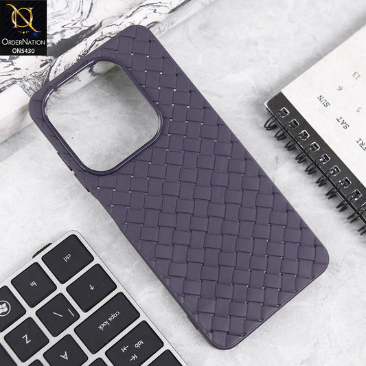 Infinix Smart 9 HD Cover - Purple - New Woven Design Leather Feel Soft TPU Case
