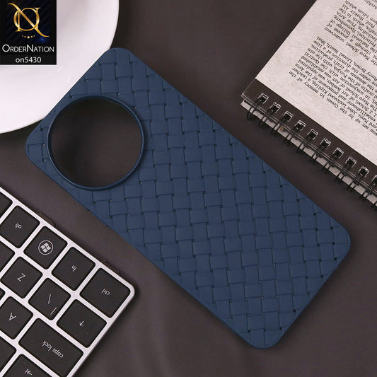 Tecno Spark 30 Pro Cover - Blue - New Woven Design Leather Feel Soft TPU Case