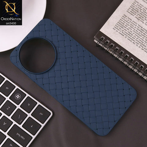 Tecno Spark 30 Pro Cover - Blue - New Woven Design Leather Feel Soft TPU Case