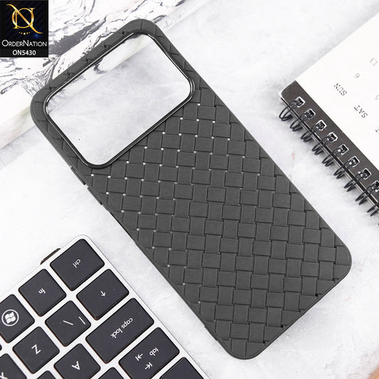 iPhone 17 Pro Max Cover - Black - New Woven Design Leather Feel Soft TPU Case