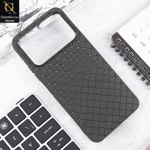 iPhone 17 Pro Max Cover - Black - New Woven Design Leather Feel Soft TPU Case