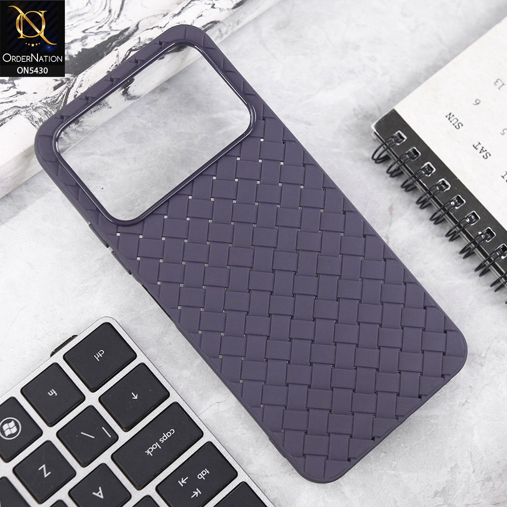 Tecno Spark 40 Cover - Purple - New Woven Design Leather Feel Soft TPU Case