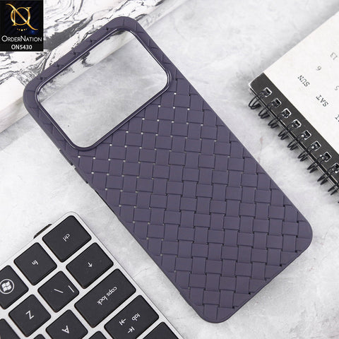 Tecno Spark 40 Cover - Purple - New Woven Design Leather Feel Soft TPU Case