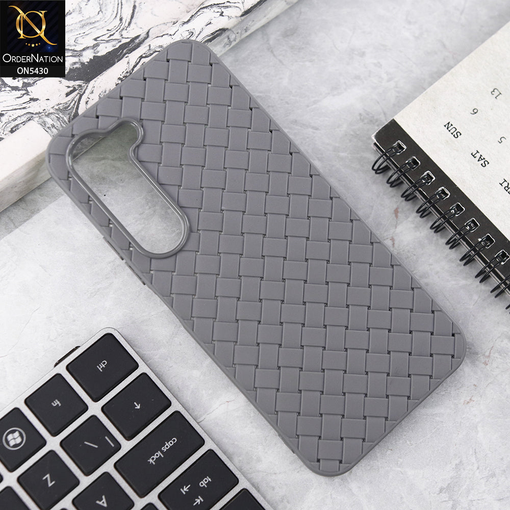 Tecno Spark 40 Pro Cover - Gray - New Woven Design Leather Feel Soft TPU Case