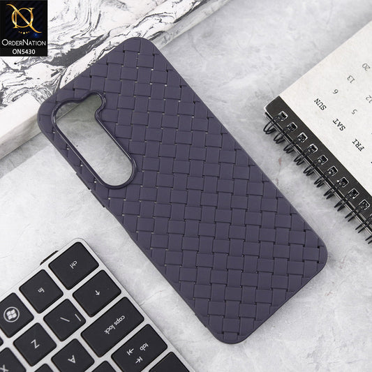 Tecno Spark 40 Pro Cover - Purple - New Woven Design Leather Feel Soft TPU Case