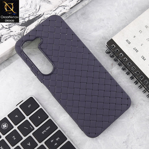 Tecno Spark 40 Pro Cover - Purple - New Woven Design Leather Feel Soft TPU Case