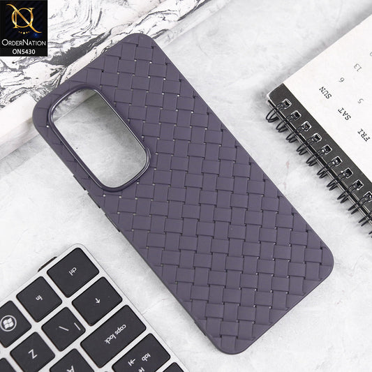 Tecno Spark 40 Pro Plus Cover - Purple - New Woven Design Leather Feel Soft TPU Case