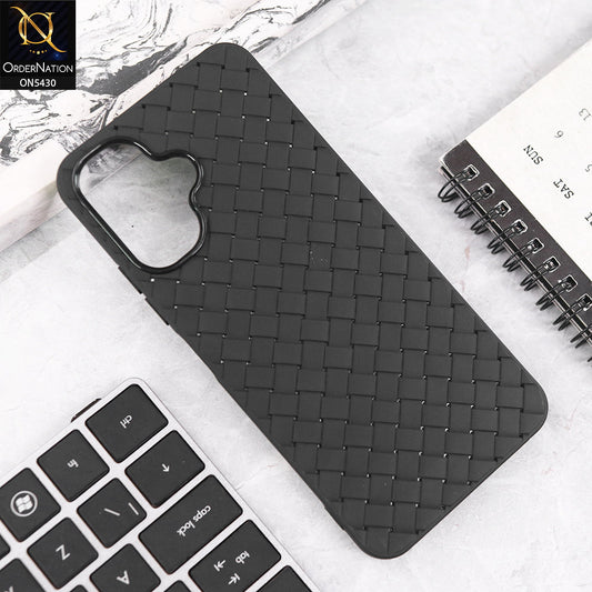 Infinix Smart 10 Cover - Black - New Woven Design Leather Feel Soft TPU Case