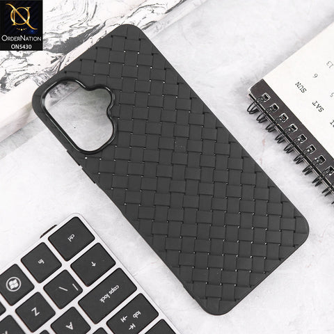 Infinix Smart 10 Cover - Black - New Woven Design Leather Feel Soft TPU Case