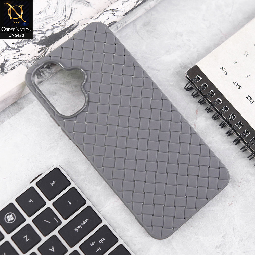 Vivo V60 Lite 4G Cover - Gray - New Woven Design Leather Feel Soft TPU Case