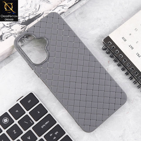 Infinix Smart 10 Cover - Gray - New Woven Design Leather Feel Soft TPU Case