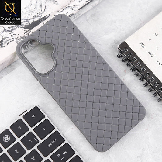 Tecno Pop 10 Cover - Gray - New Woven Design Leather Feel Soft TPU Case