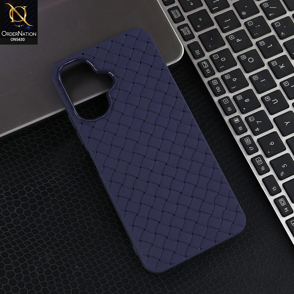 Tecno Spark Go 2 Cover - Purple - New Woven Design Leather Feel Soft TPU Case