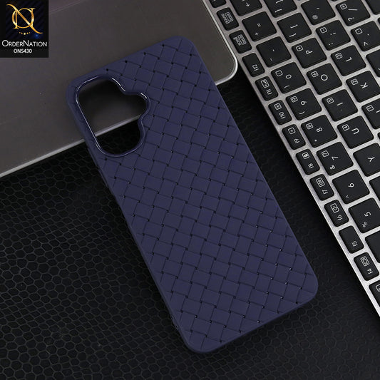Tecno Pop 10 Cover - Purple - New Woven Design Leather Feel Soft TPU Case