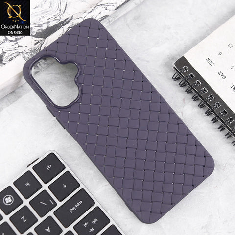 Vivo V60 Lite 5G Cover - Purple - New Woven Design Leather Feel Soft TPU Case