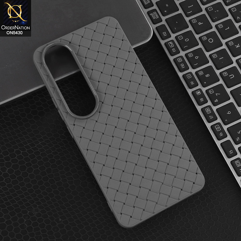 Vivo V50 Lite - Grey - New Woven Design Leather Feel Soft TPU Case