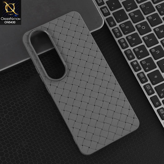 Vivo V50 Lite - Grey - New Woven Design Leather Feel Soft TPU Case
