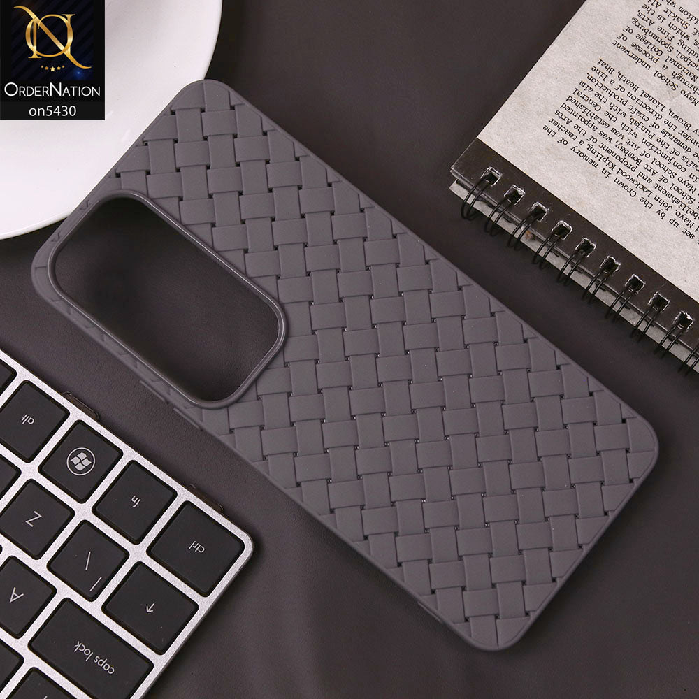 Vivo Y19s Cover - Gray - New Woven Design Leather Feel Soft TPU Case